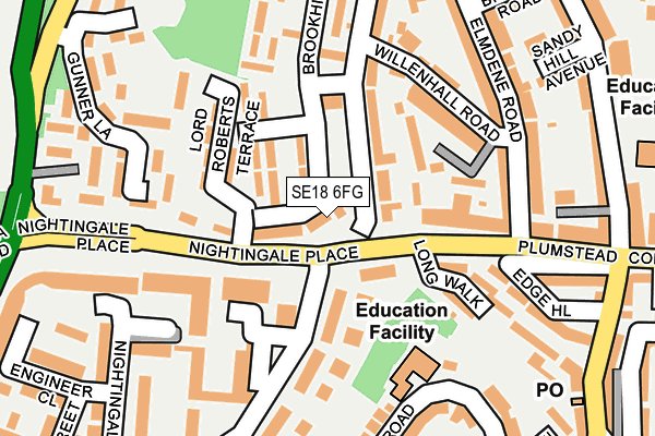SE18 6FG map - OS OpenMap – Local (Ordnance Survey)