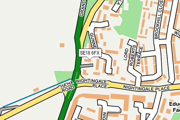 SE18 6FX map - OS OpenMap – Local (Ordnance Survey)
