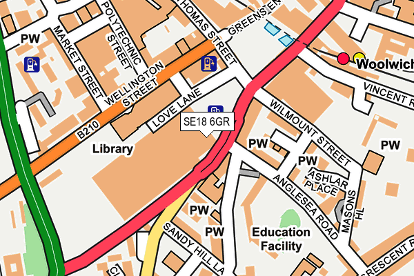 SE18 6GR map - OS OpenMap – Local (Ordnance Survey)