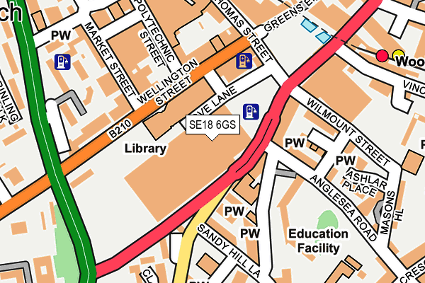 SE18 6GS map - OS OpenMap – Local (Ordnance Survey)