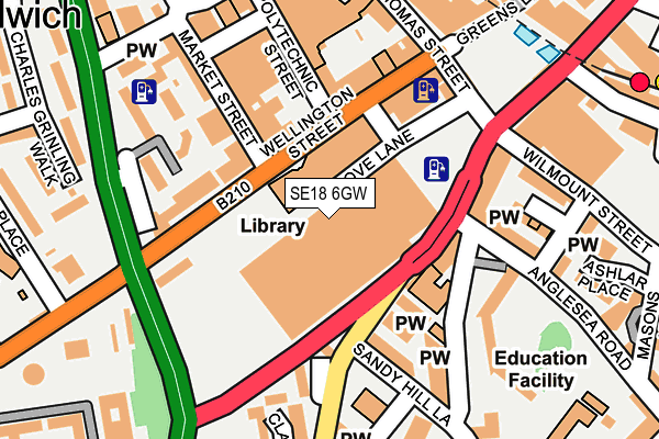 SE18 6GW map - OS OpenMap – Local (Ordnance Survey)