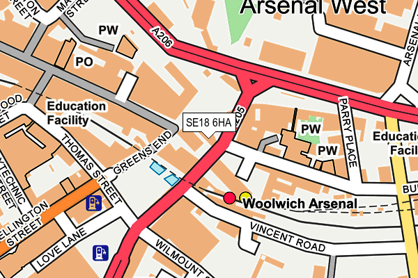 SE18 6HA map - OS OpenMap – Local (Ordnance Survey)
