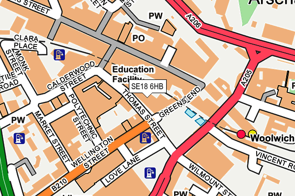 SE18 6HB map - OS OpenMap – Local (Ordnance Survey)