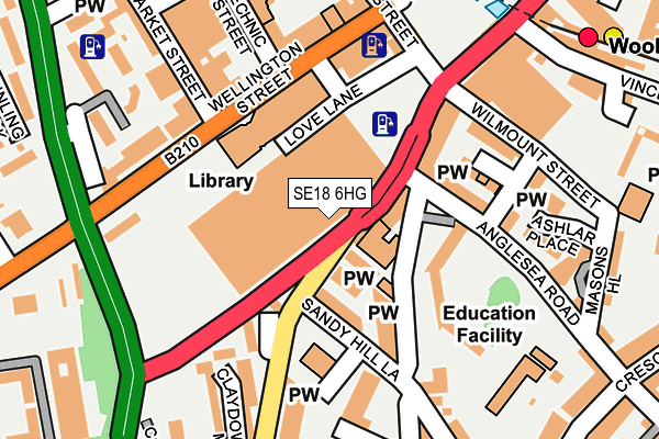 SE18 6HG map - OS OpenMap – Local (Ordnance Survey)