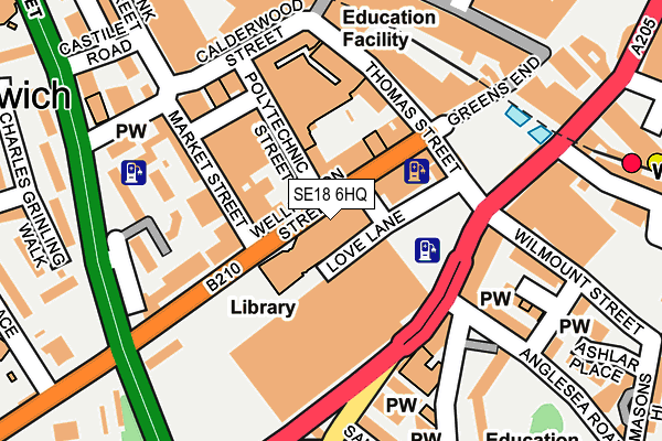 SE18 6HQ map - OS OpenMap – Local (Ordnance Survey)