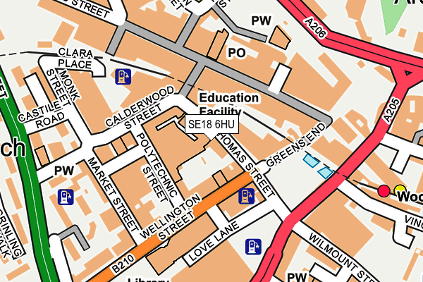SE18 6HU map - OS OpenMap – Local (Ordnance Survey)