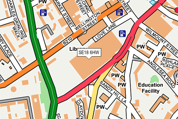 SE18 6HW map - OS OpenMap – Local (Ordnance Survey)