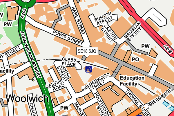 SE18 6JQ map - OS OpenMap – Local (Ordnance Survey)