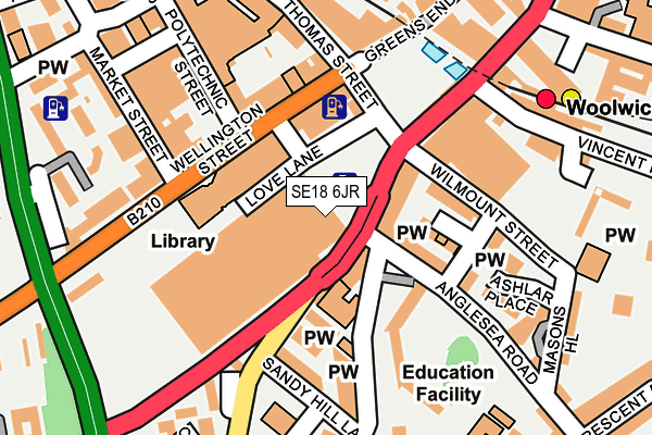 SE18 6JR map - OS OpenMap – Local (Ordnance Survey)