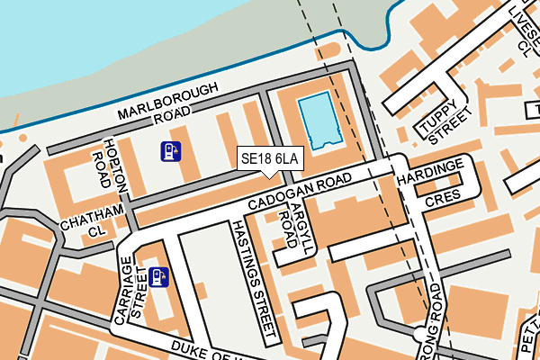 SE18 6LA map - OS OpenMap – Local (Ordnance Survey)