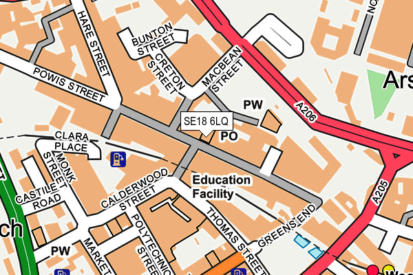 SE18 6LQ map - OS OpenMap – Local (Ordnance Survey)