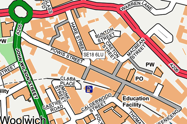 SE18 6LU map - OS OpenMap – Local (Ordnance Survey)