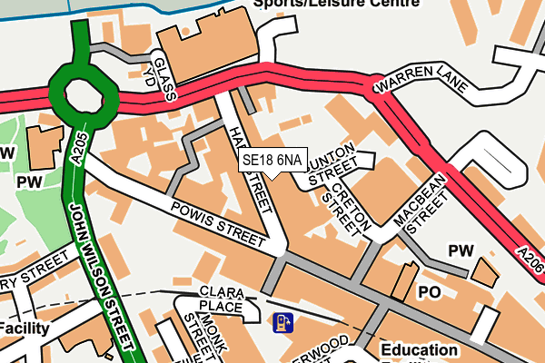 SE18 6NA map - OS OpenMap – Local (Ordnance Survey)