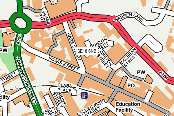 SE18 6NB map - OS OpenMap – Local (Ordnance Survey)
