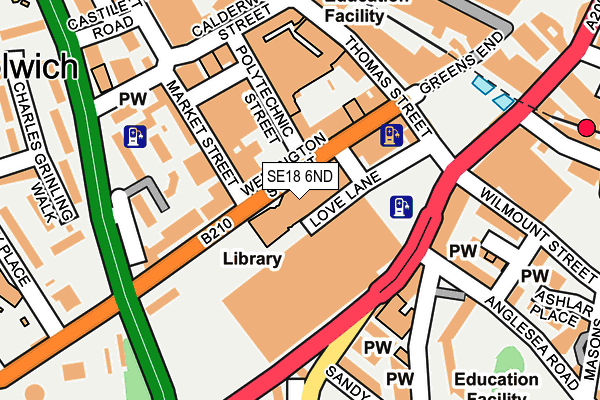 SE18 6ND map - OS OpenMap – Local (Ordnance Survey)