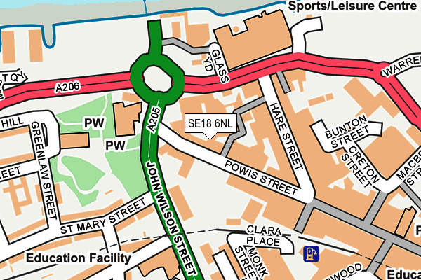 SE18 6NL map - OS OpenMap – Local (Ordnance Survey)