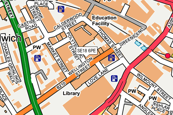 SE18 6PE map - OS OpenMap – Local (Ordnance Survey)