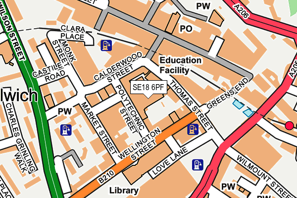 SE18 6PF map - OS OpenMap – Local (Ordnance Survey)