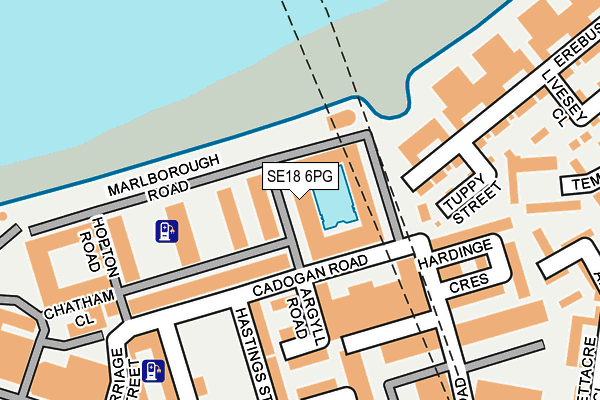 SE18 6PG map - OS OpenMap – Local (Ordnance Survey)
