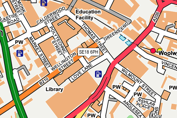 SE18 6PH map - OS OpenMap – Local (Ordnance Survey)