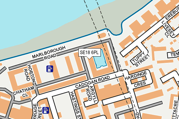 SE18 6PL map - OS OpenMap – Local (Ordnance Survey)