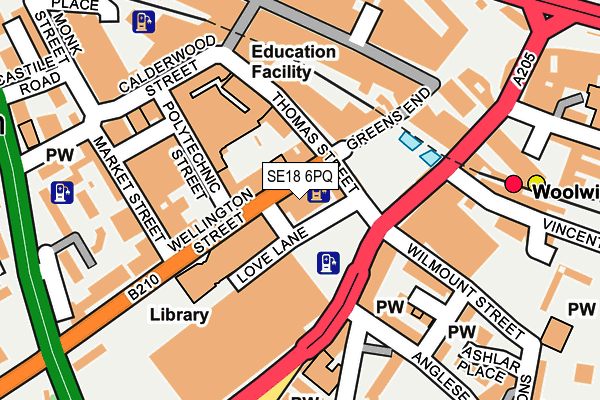 SE18 6PQ map - OS OpenMap – Local (Ordnance Survey)