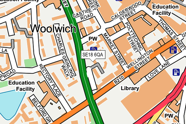 SE18 6QA map - OS OpenMap – Local (Ordnance Survey)