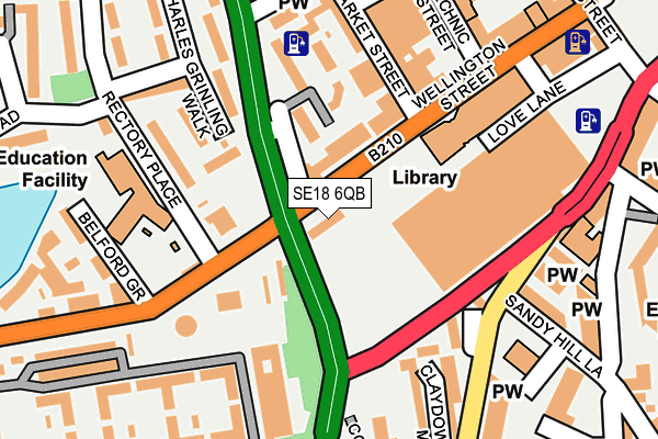 SE18 6QB map - OS OpenMap – Local (Ordnance Survey)