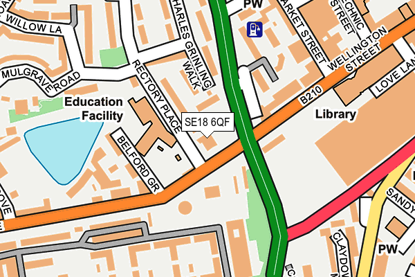 SE18 6QF map - OS OpenMap – Local (Ordnance Survey)