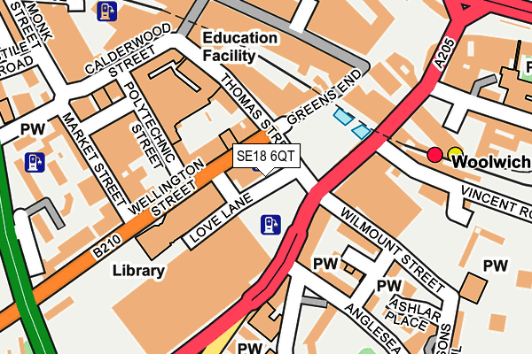 SE18 6QT map - OS OpenMap – Local (Ordnance Survey)