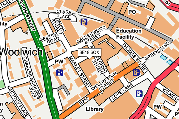 SE18 6QX map - OS OpenMap – Local (Ordnance Survey)