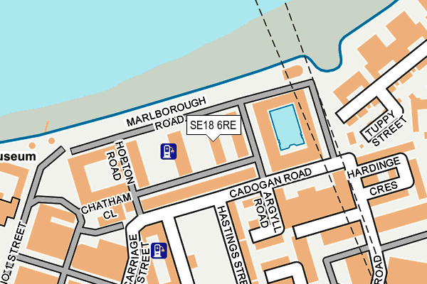 SE18 6RE map - OS OpenMap – Local (Ordnance Survey)