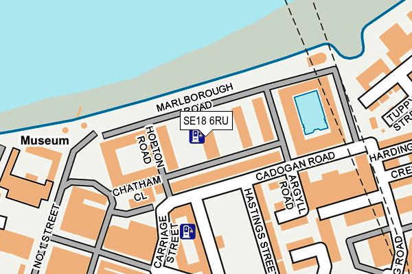 SE18 6RU map - OS OpenMap – Local (Ordnance Survey)