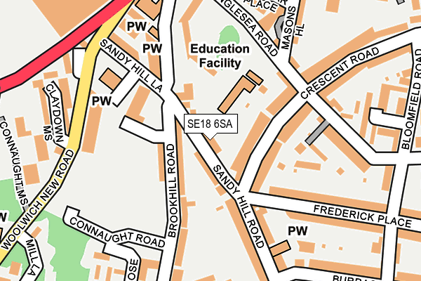 SE18 6SA map - OS OpenMap – Local (Ordnance Survey)