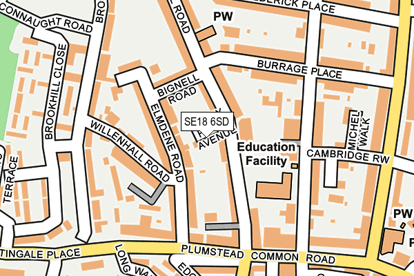 SE18 6SD map - OS OpenMap – Local (Ordnance Survey)