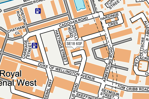 SE18 6SF map - OS OpenMap – Local (Ordnance Survey)