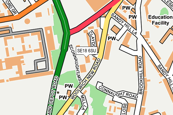 SE18 6SU map - OS OpenMap – Local (Ordnance Survey)