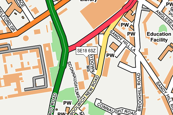 SE18 6SZ map - OS OpenMap – Local (Ordnance Survey)