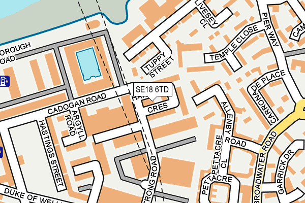 SE18 6TD map - OS OpenMap – Local (Ordnance Survey)
