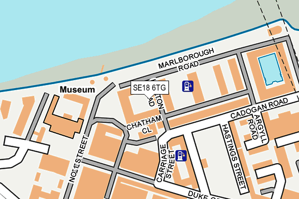SE18 6TG map - OS OpenMap – Local (Ordnance Survey)