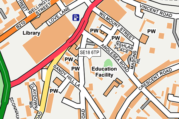 SE18 6TP map - OS OpenMap – Local (Ordnance Survey)