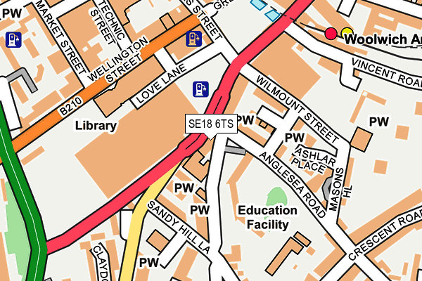 SE18 6TS map - OS OpenMap – Local (Ordnance Survey)