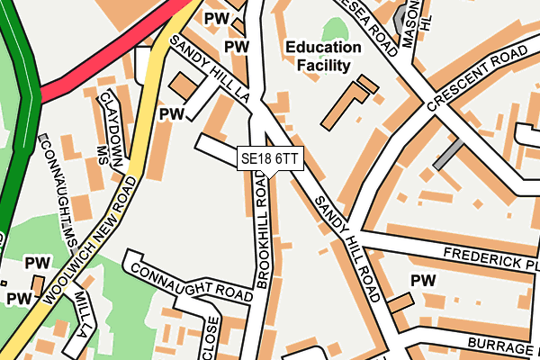 SE18 6TT map - OS OpenMap – Local (Ordnance Survey)