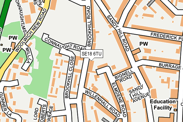 SE18 6TU map - OS OpenMap – Local (Ordnance Survey)