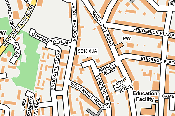 SE18 6UA map - OS OpenMap – Local (Ordnance Survey)