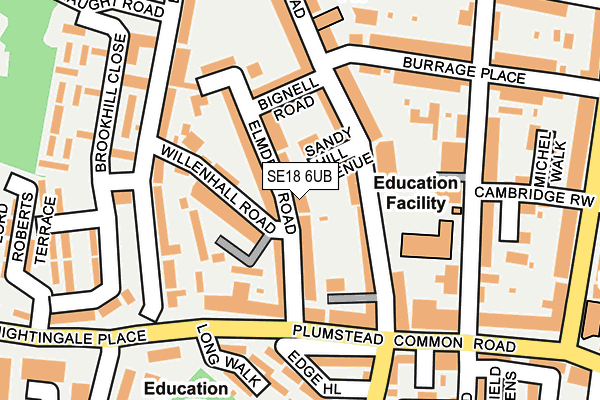 SE18 6UB map - OS OpenMap – Local (Ordnance Survey)