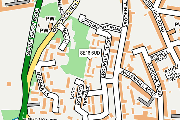 SE18 6UD map - OS OpenMap – Local (Ordnance Survey)