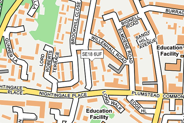 SE18 6UF map - OS OpenMap – Local (Ordnance Survey)