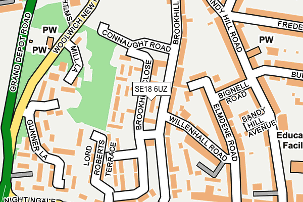 SE18 6UZ map - OS OpenMap – Local (Ordnance Survey)