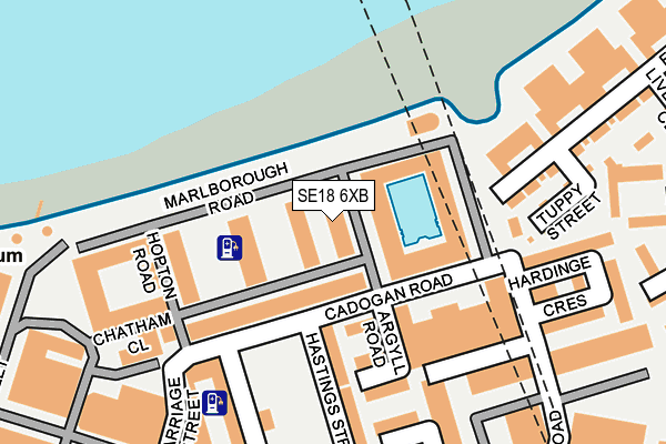 SE18 6XB map - OS OpenMap – Local (Ordnance Survey)